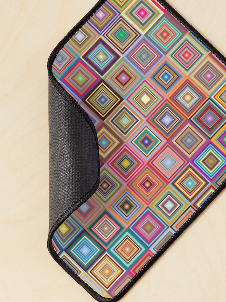 Thumbnail 2 of 5, Mouse Pad, Retro Squares Abstract Geometric designed and sold by DigitalChickHub.
