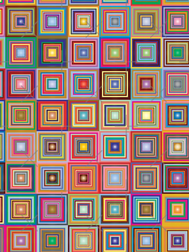 Thumbnail 2 of 2, iPhone Skin, Retro Squares Abstract Geometric designed and sold by DigitalChickHub.