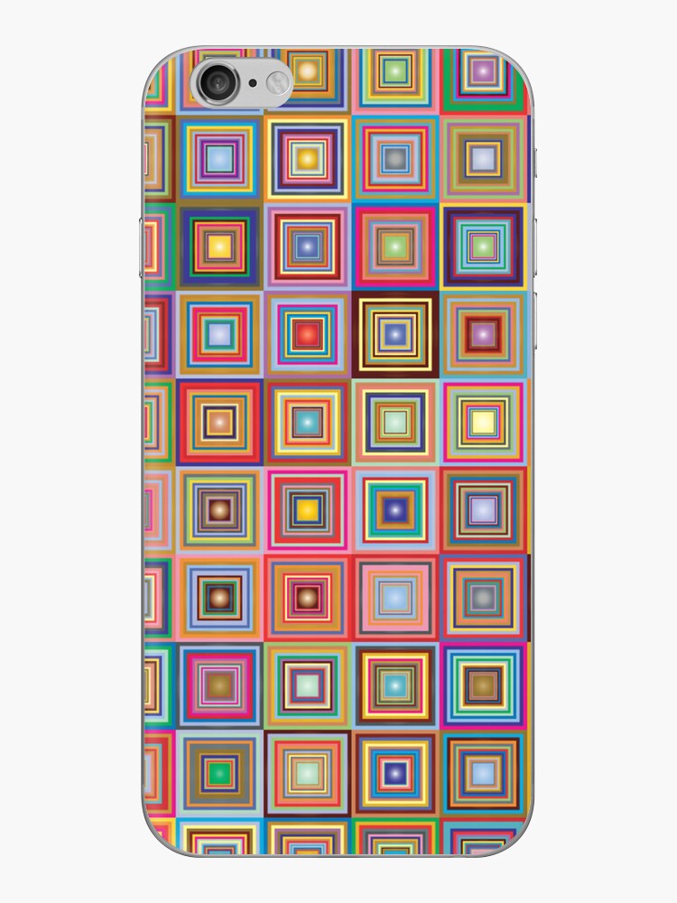 Thumbnail 1 of 2, iPhone Skin, Retro Squares Abstract Geometric designed and sold by DigitalChickHub.