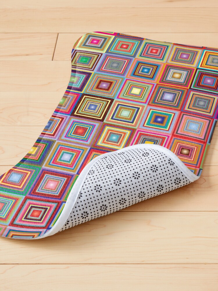 Thumbnail 4 of 5, Pet Mat, Retro Squares Abstract Geometric designed and sold by DigitalChickHub.