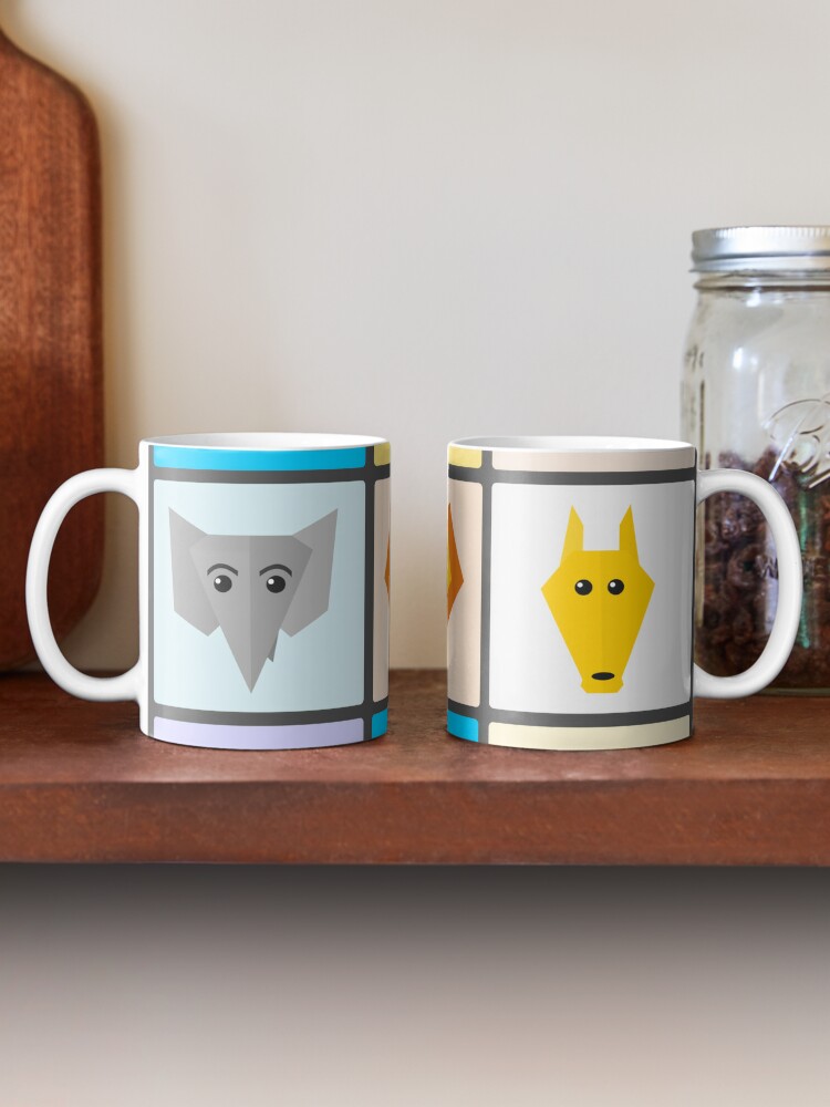 Coffee Mug, Flat Cute Animals designed and sold by DigitalChickHub
