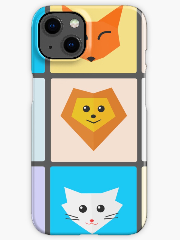 Thumbnail 1 of 4, iPhone Case, Flat Cute Animals designed and sold by DigitalChickHub.