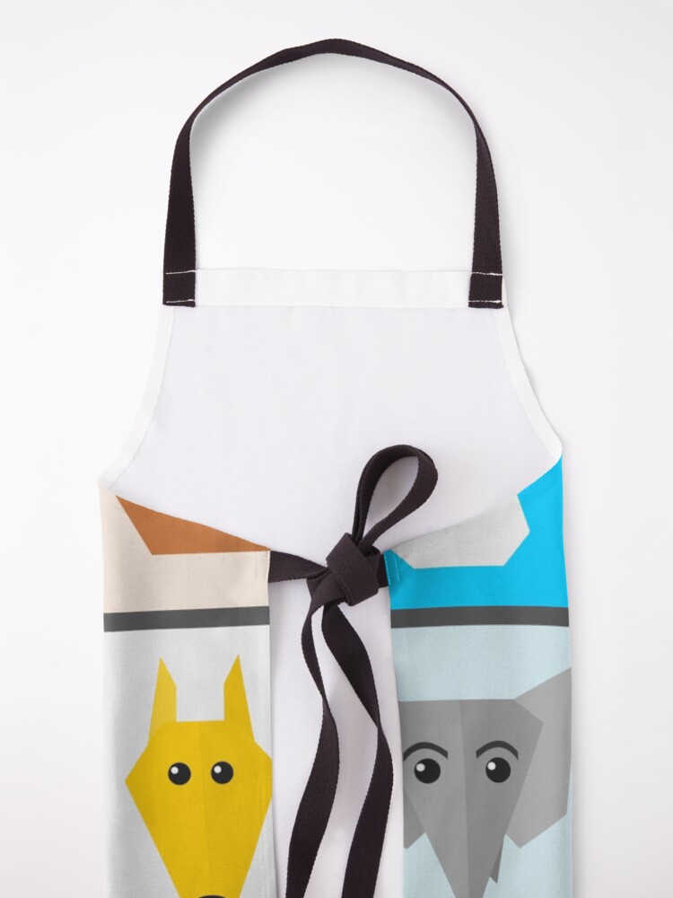 Thumbnail 5 of 6, Apron, Flat Cute Animals designed and sold by DigitalChickHub.