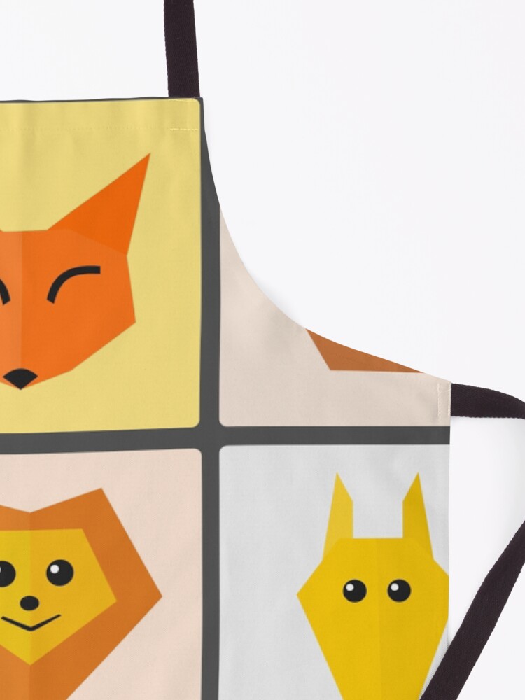 Thumbnail 3 of 6, Apron, Flat Cute Animals designed and sold by DigitalChickHub.