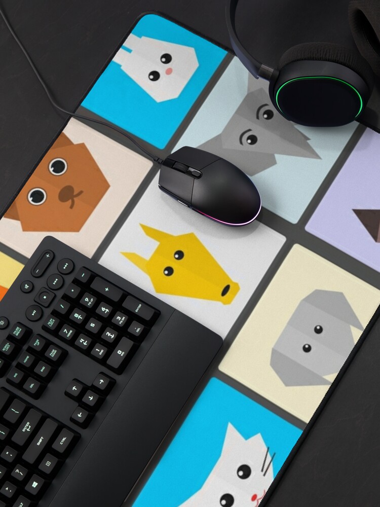 Mouse Pad, Flat Cute Animals designed and sold by DigitalChickHub