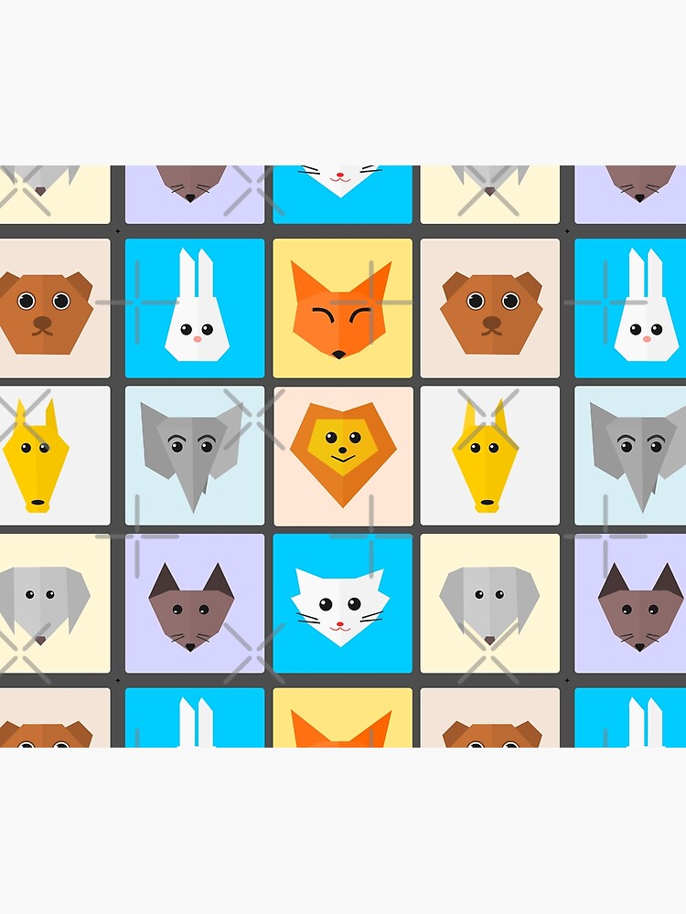 Thumbnail 6 of 6, Pet Blanket, Flat Cute Animals designed and sold by DigitalChickHub.