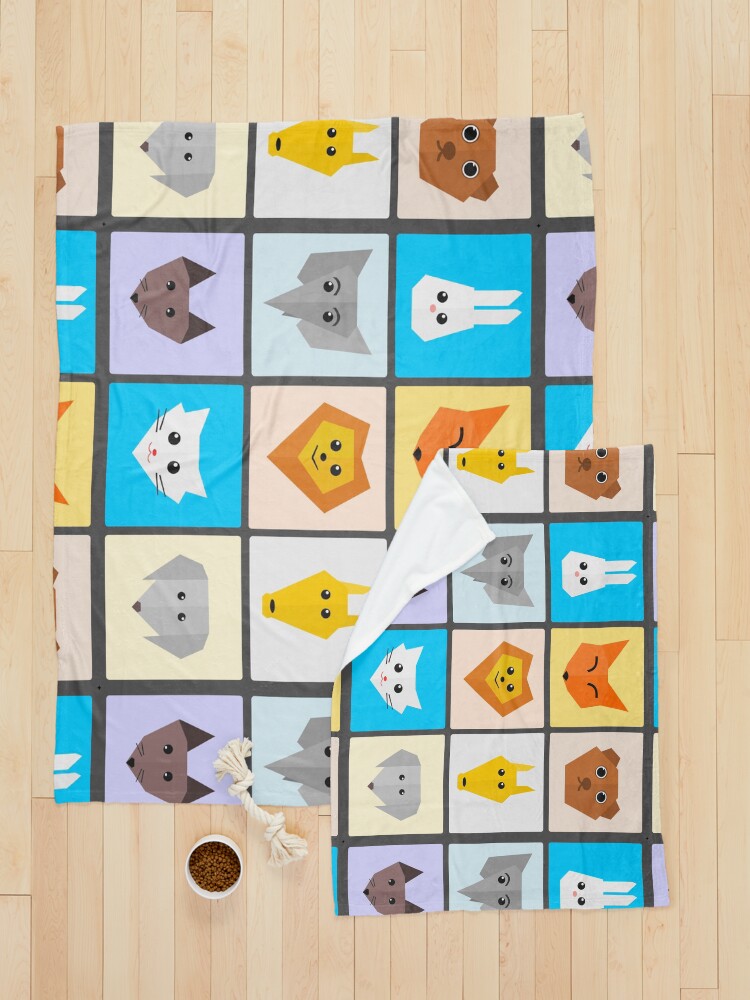 Thumbnail 5 of 6, Pet Blanket, Flat Cute Animals designed and sold by DigitalChickHub.