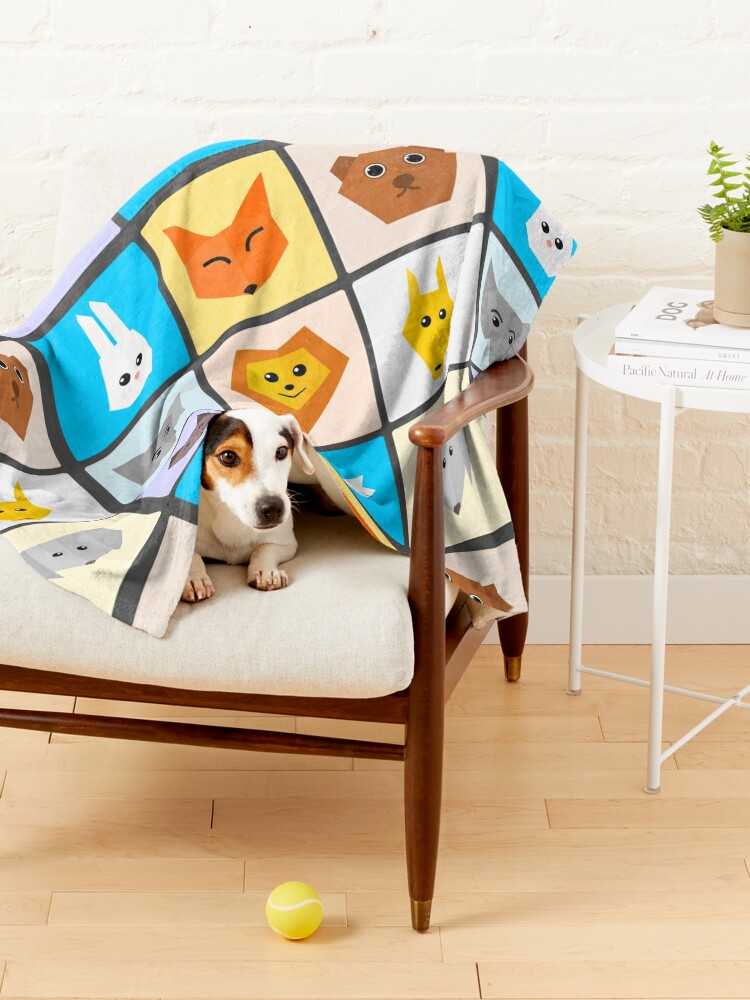 Thumbnail 4 of 6, Pet Blanket, Flat Cute Animals designed and sold by DigitalChickHub.