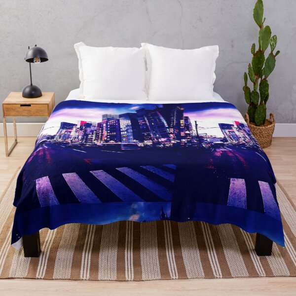 Item preview, street in cyberpunk downtown tokyo at night designed and sold by vanyadesign.