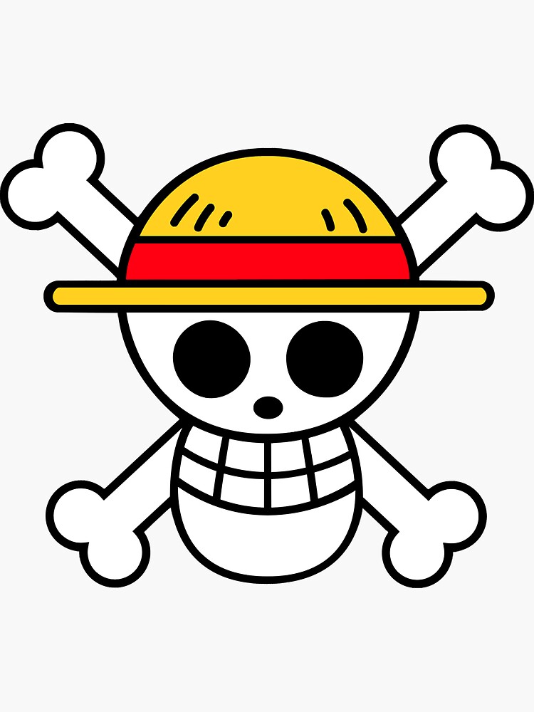 "Straw hat jolly roger " Sticker by KnightLauren Redbubble