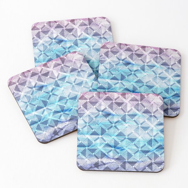 Item preview, Abstract organic and triangular watercolor seamless patterns designed and sold by AleFairyland.