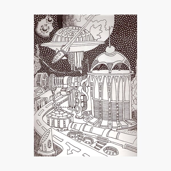 Galactic Space Port Photographic Print