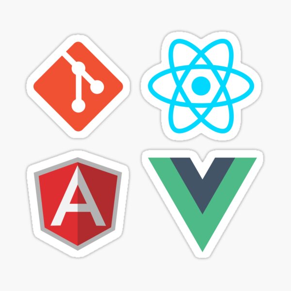 Paquete adhesivo Git React Angular Vue Pegatina
