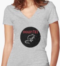 Maus Ratte Tailliertes T-Shirt mit V-Ausschnitt