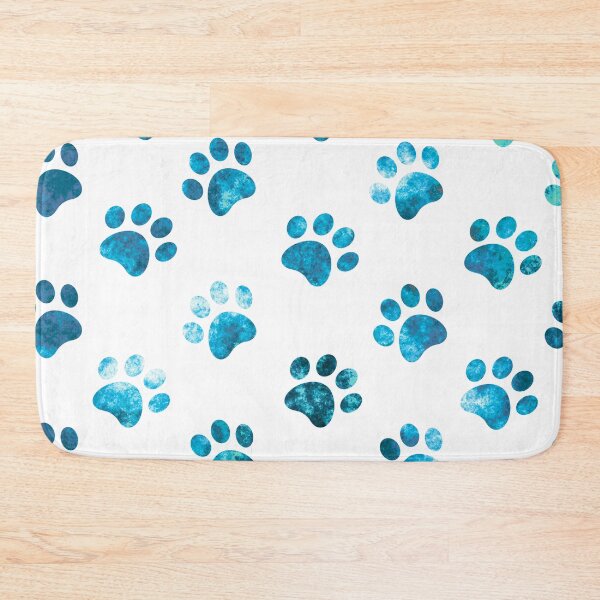 Item preview, White Turquoise Blue Textured Paw Print Pattern designed and sold by WandererSpirit.
