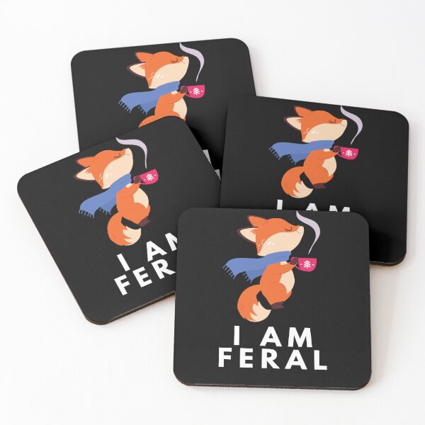 Item preview, I Am Feral, Fox Drink Coffee designed and sold by Cocodino ⭐⭐⭐⭐⭐.