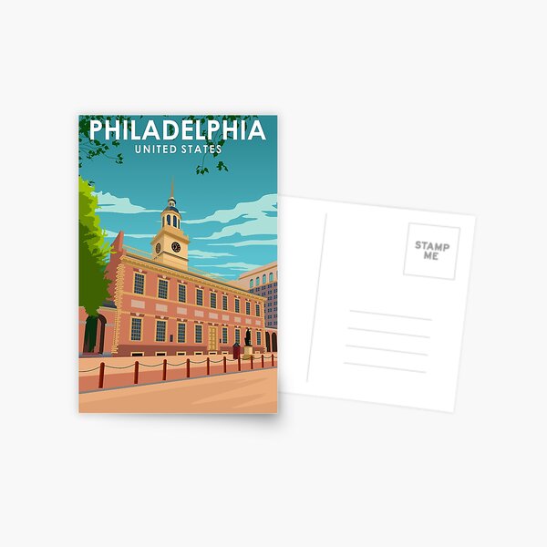 Artikel-Vorschau von Philadelphia-Weinlese-minimales Retro- Reise-Plakat, designt und verkauft von Stadify.