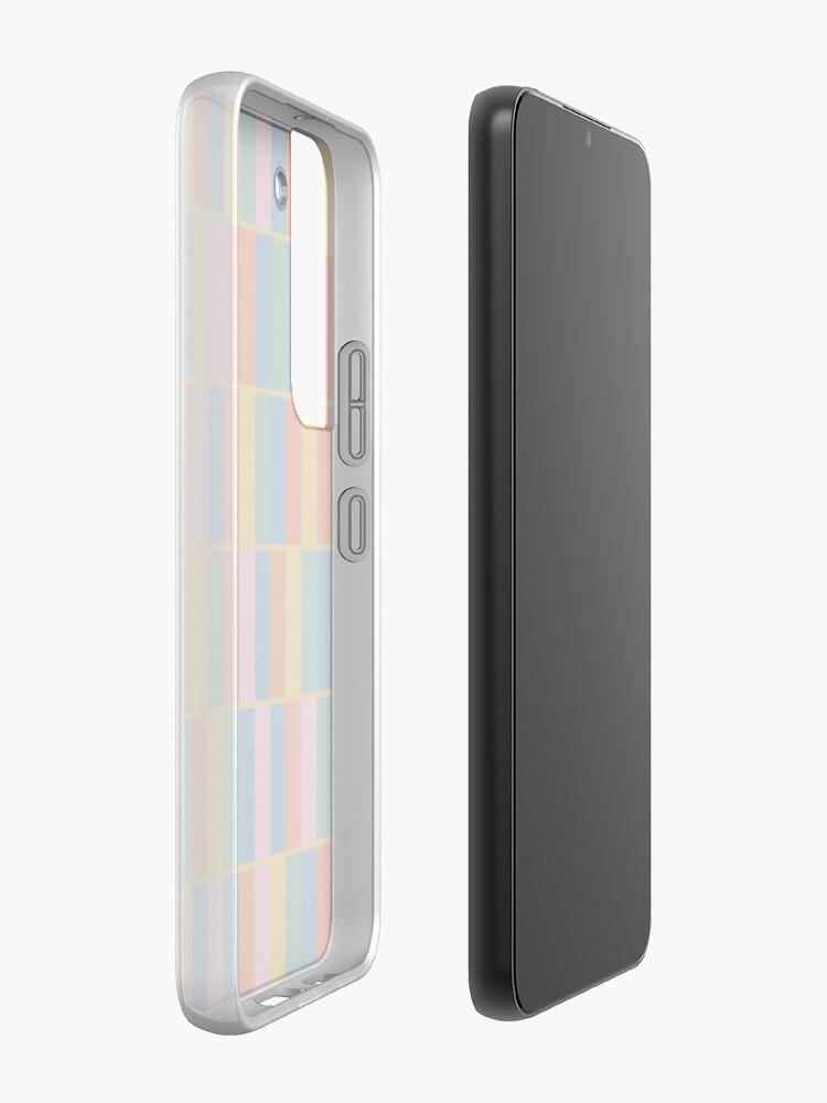 Alternate view of Long Blocks Colourful Geometric Check Pattern in Rainbow Pop Colors Samsung Galaxy Phone Case