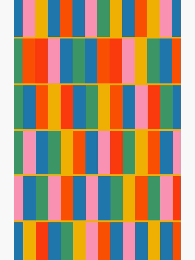 Long Blocks Colourful Geometric Check Pattern in Rainbow Pop Colors by kierkegaard
