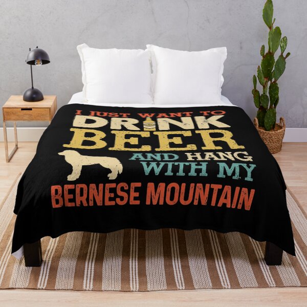 Item preview, I Just Want To Drink Beer And Hang With My Bernese Mountain Dog Funny Bernese Mountain Dad Vintage designed and sold by HardiKel.