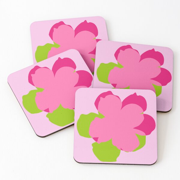 Item preview, Pop flowers pink green designed and sold by ladstudio.