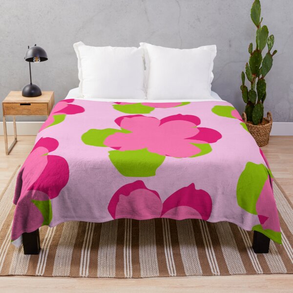 Item preview, Pop flowers pink green designed and sold by ladstudio.