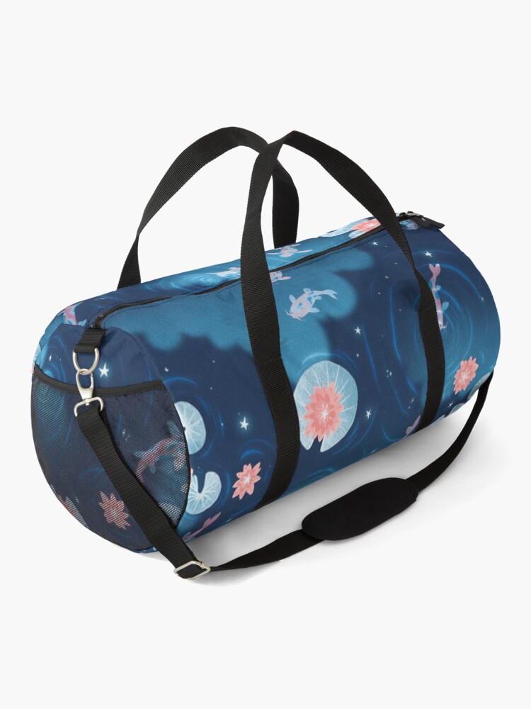 Thumbnail 2 of 3, Duffle Bag, Koi pond - night designed and sold by hellocloudy.