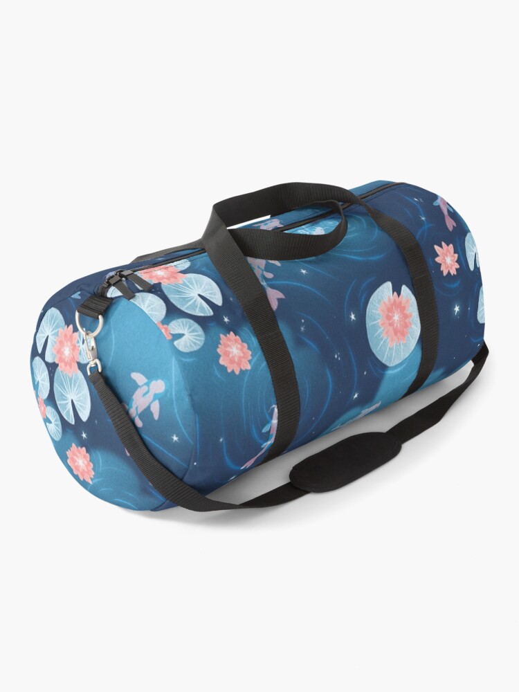 Thumbnail 1 of 3, Duffle Bag, Koi pond - night designed and sold by hellocloudy.