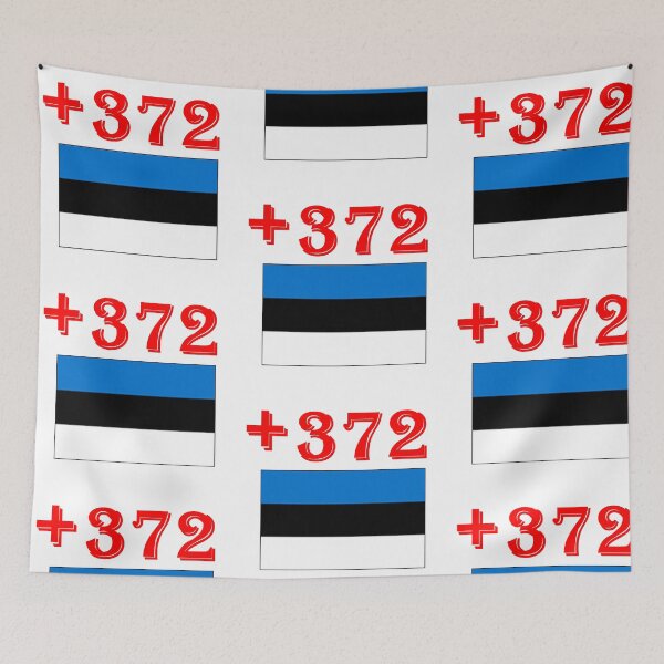 Item preview, Estonia Tallinn International Telephone Code Flag designed and sold by MonArtisteSam.