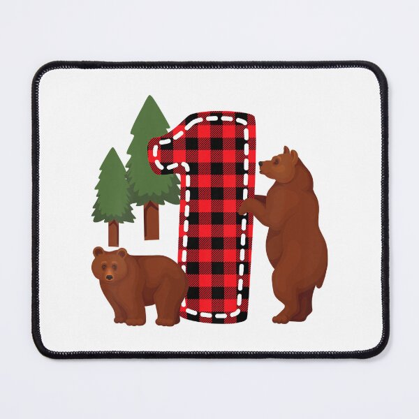 Item preview, Kids 1 Year Old Lumberjack Birthday Party Bear Plaid Boy 1st Birthday Gift designed and sold by PameGraha.
