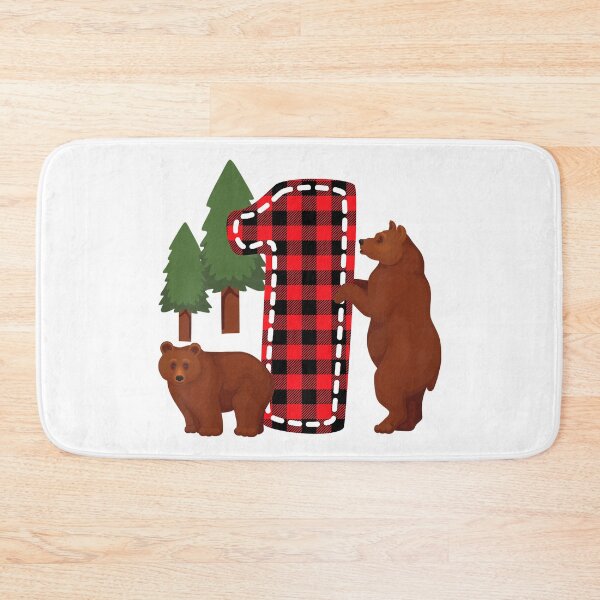 Item preview, Kids 1 Year Old Lumberjack Birthday Party Bear Plaid Boy 1st Birthday Gift designed and sold by PameGraha.
