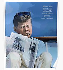 Painting John F. Kennedy and quotation Poster