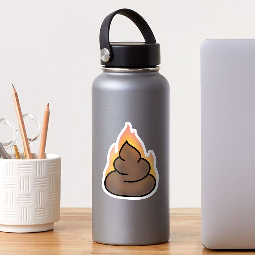 "Fire Poop" Sticker for Sale by juditdidit Redbubble