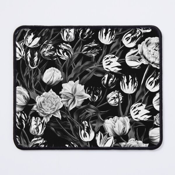 Item preview, Black & White Floral pattern designed and sold by Burcu Korkmazyurek.