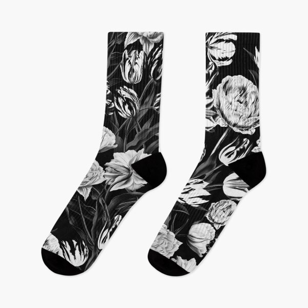 Item preview, Black & White Floral pattern designed and sold by Burcu Korkmazyurek.