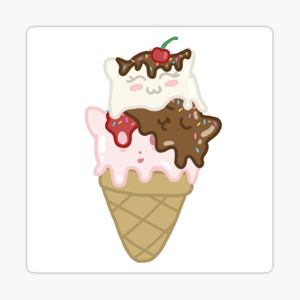 Neapolitan Kitty Cone Sticker