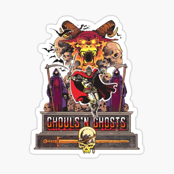 Buy 3 stickers, GET ONE FREE! 3 x 10. Ghost 'N Goblins marquee sticker