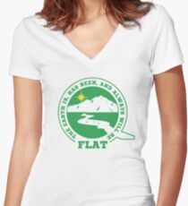 Camiseta entallada de cuello en V Diseños de Flat Earth: la Tierra es, ha sido y siempre será FLAT