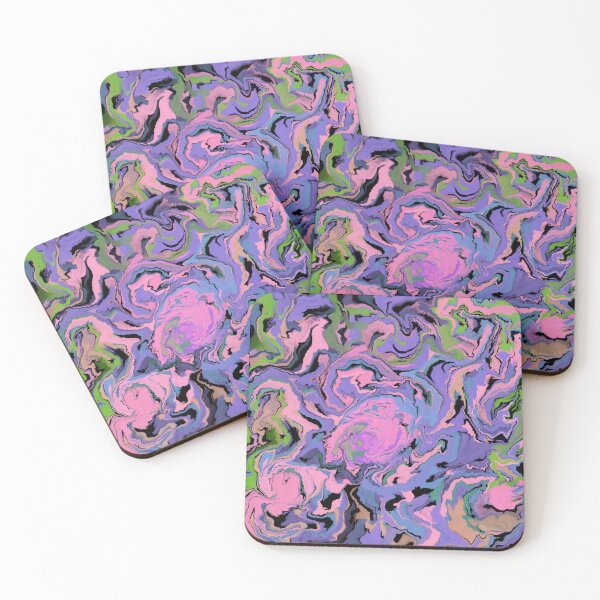 Item preview, Blue and Pink Retro Inspired Acrylic Pour Pattern designed and sold by WoollyOrbit2000.