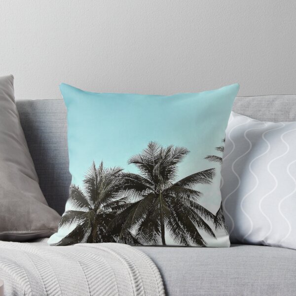 Ocean and Palms Throw Pillow
