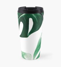 Monstera Blätter, tropische Blätter, grüne Blätter, Blatt, moderne Kunst, Wandkunst, Print, minimalistisch, modern, skandinavischen Druck Thermobecher