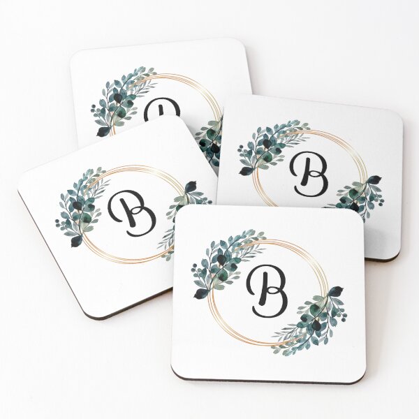 Item preview, Monogram Letter B | Laurels with Gold Borders designed and sold by JustSeasons.