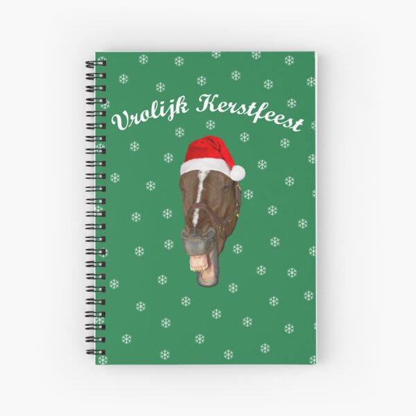 Vrolijk Kerstfeest lachend paard Spiral Notebook