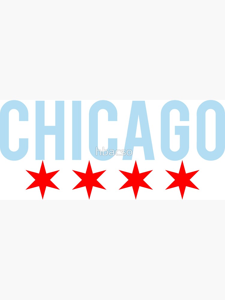 Chicago Skyline with American Flag Metal Fridge Magnet