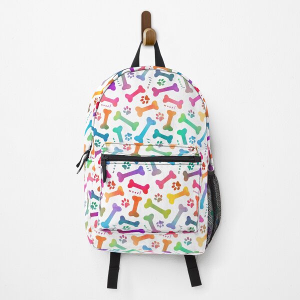Item preview, Rainbow dog bones and paw prints pattern designed and sold by adenaJ.