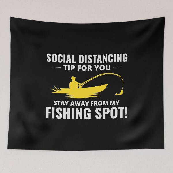 Item preview, Fishing Boat Fisherman Social Distancing Tips designed and sold by CuteDesigns1.