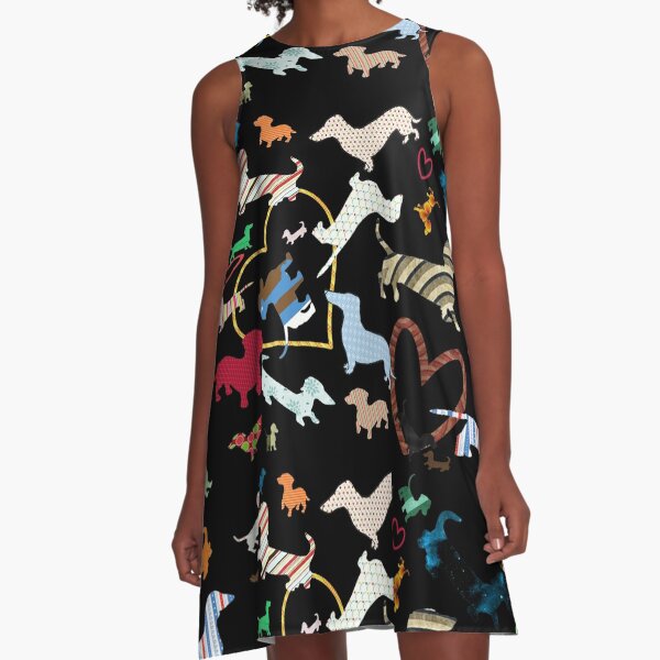 dachshund print dress