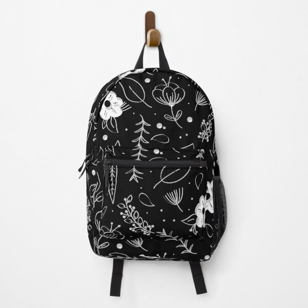 Item preview, White Over Black Abstract Line Art Flower Pattern designed and sold by deepan chandrasekaran.