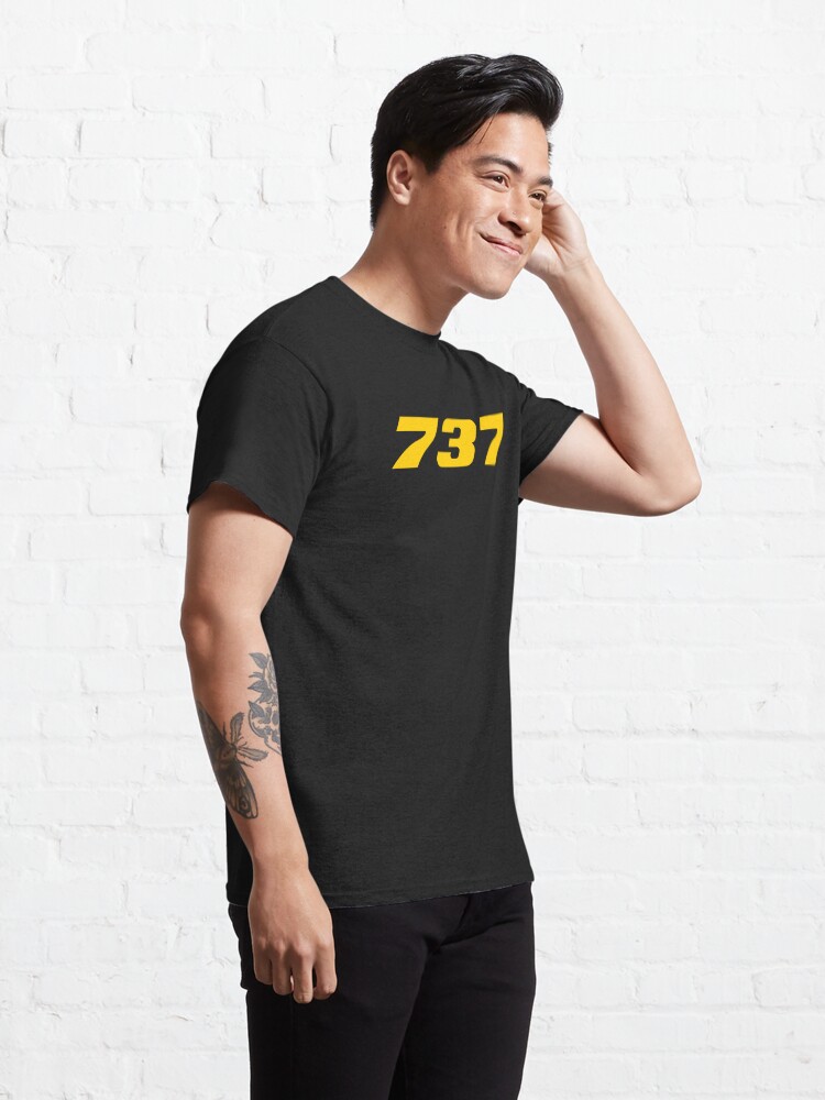 Thumbnail 5 of 7, Classic T-Shirt, 737 Seven-Three-Seven (Yellow) designed and sold by AvGeekCentral.