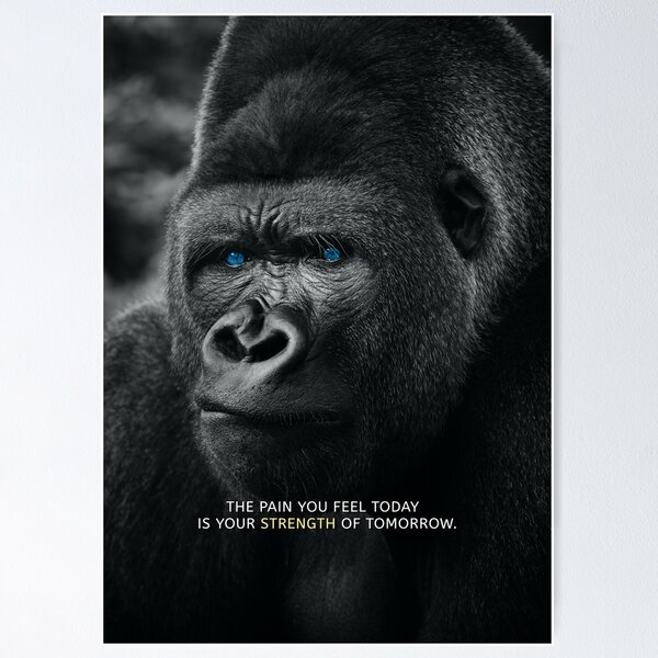 Item preview, Gorilla motivational quote - The Strength of Tomorrow designed and sold by hiunlimit.